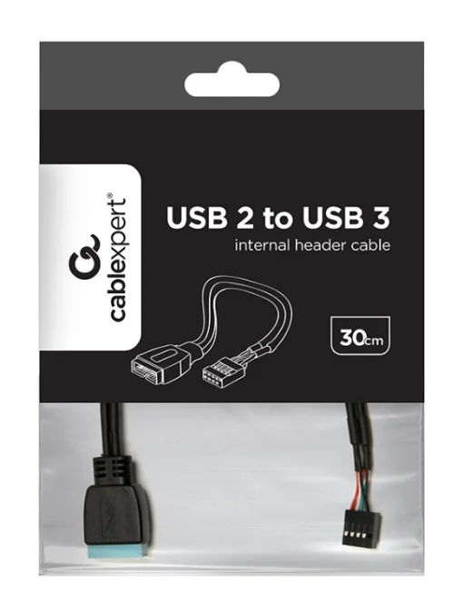Кабель Cablexpert (CC-U3U2-01) USB2.0 - USB3.0, внутрішній, чорний, 0.15м